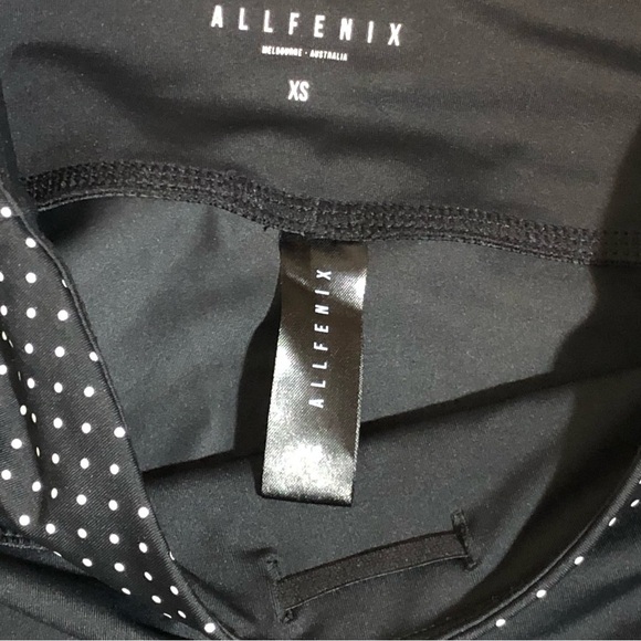 All Fenix Black Leggings with White Color Block Accent Polka Dots size XS - Picture 5 of 9